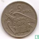 Spain 5 pesetas 1957 (60) - Image 1