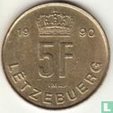 Luxembourg 5 francs 1990 - Image 1