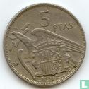 Spain 5 pesetas 1957 (64) - Image 1