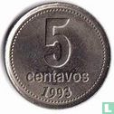 Argentine 5 centavos 1993 (cuivre-nickel - type 2) - Image 1