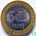 République dominicaine 5 pesos 2002 - Image 1