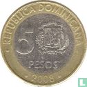 République dominicaine 5 pesos 2008 (type 2) - Image 1