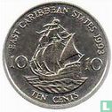 États des Caraïbes orientales 10 cents 1993 - Image 1