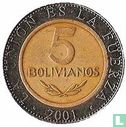 Bolivien 5 boliviano 2001 - Bild 1