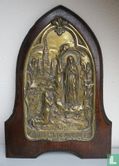 Art Nouveau Frans Lourdes souvenir met muziekdoos gesigneerd - Afbeelding 1