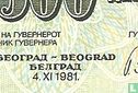 Joegoslavië 500 Dinara (replacement) - Afbeelding 3
