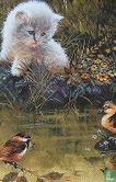 Katze und Vogel Ente Wandteller Franklin Mint - Bild 3