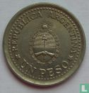 Argentinië 1 peso 1960 (type 2) "150th anniversary of the May Revolution" - Afbeelding 2