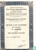 Duc George Sigarenfabrieken, Bewijs van aandeel 1.000 Gulden, 1928 - Afbeelding 1