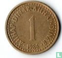 Yugoslavia 1 dinar 1986 - Image 1