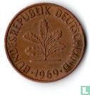 Duitsland 2 pfennig 1969 (F) - Afbeelding 1