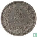 Nederland 25 cents 1901 (type 2) - Afbeelding 1