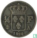France ¼ franc 1824 (A) - Image 1