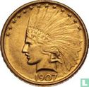 États-Unis 10 dollars 1907 (Indian head - sans points) - Image 1