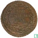 Monaco 5 centimes 1837 (cuivre - type 2) - Image 1