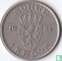 Norvège 1 krone 1954 - Image 1