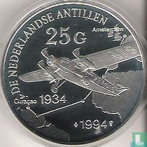 Antilles néerlandaises 25 gulden 1994 (BE) "60ème anniversaire Premier vol entre Amsterdam et Curaçao"