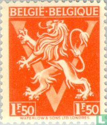 Lion héraldique sur V, "BELGIË BELGIQUE" acheter