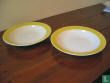Deep plate with yellow rim