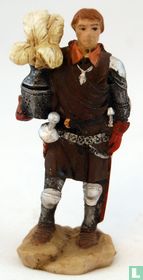 Chevalier avec casque à la main