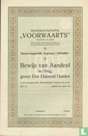 Bouwmaatschappij "Voorwaarts", Bewijs van aandeel, 1.000,= Gulden, blankette