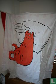 Rote Kater-Bettdecke