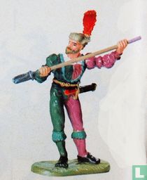 Cannoneer with gunpowder shovel