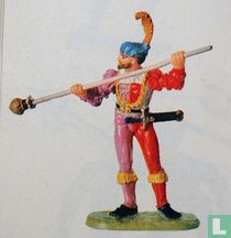 Cannoneer with sweep stick