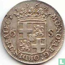 Utrecht 6 stuiver 1764 (argent) "Scheepjesschelling"