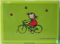Broodtrommel meisje op fiets