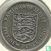 Jersey 5 New Pence 1980
