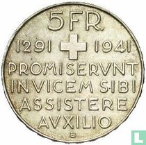 Zwitserland 5 francs 1941 "650th anniversary of the Swiss Confederation"