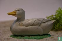 Eend liggend wit met gras