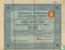 Gemeente Rotterdam, 4 Pct Leening 1913, Obligatie 1.000,= Gulden