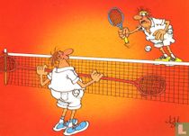 tennis met dubbelracket