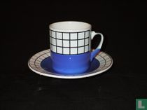 Granit cup and saucer long ear dark blue