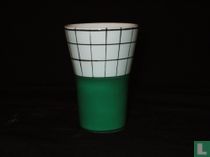 Granit milk cup with black line dark green