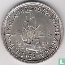 Afrique du Sud 5 shillings 1952 "300th anniversary Founding of Capetown"