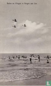 Baden en vliegen te Bergen aan Zee