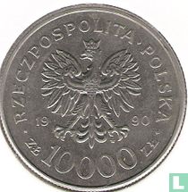 Polen 10000 Zlotych 1990 "10 years of Solidarnosc"