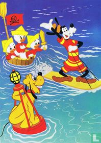 Goofy, Kwik, Kwek en Kwak en Pluto op het water