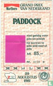Circuit Zandvoort cartes d'entrée catalogue