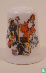 [Sint en Piet tussen het speelgoed]