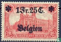 Deutsche Briefmarken mit Aufdruck "Belgien"