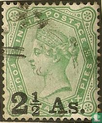 Queen Victoria with overprint