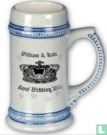 Tasse à bière mariage William & Kate (bleue)