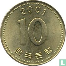 Zuid-Korea 10 won 2001