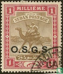 Postman on dromedary, with overprint