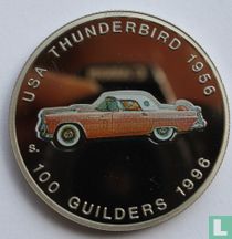 Suriname 100 guilders 1996 (PROOF - oranje gekleurd) "USA Thunderbird 1956"