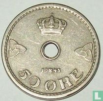 Norwegen 50 Øre 1945 (Typ 1)